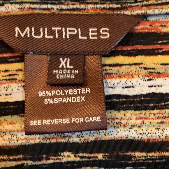 Multiples extra large brown top with Suede like Detail at the top and sequence - Picture 3 of 5